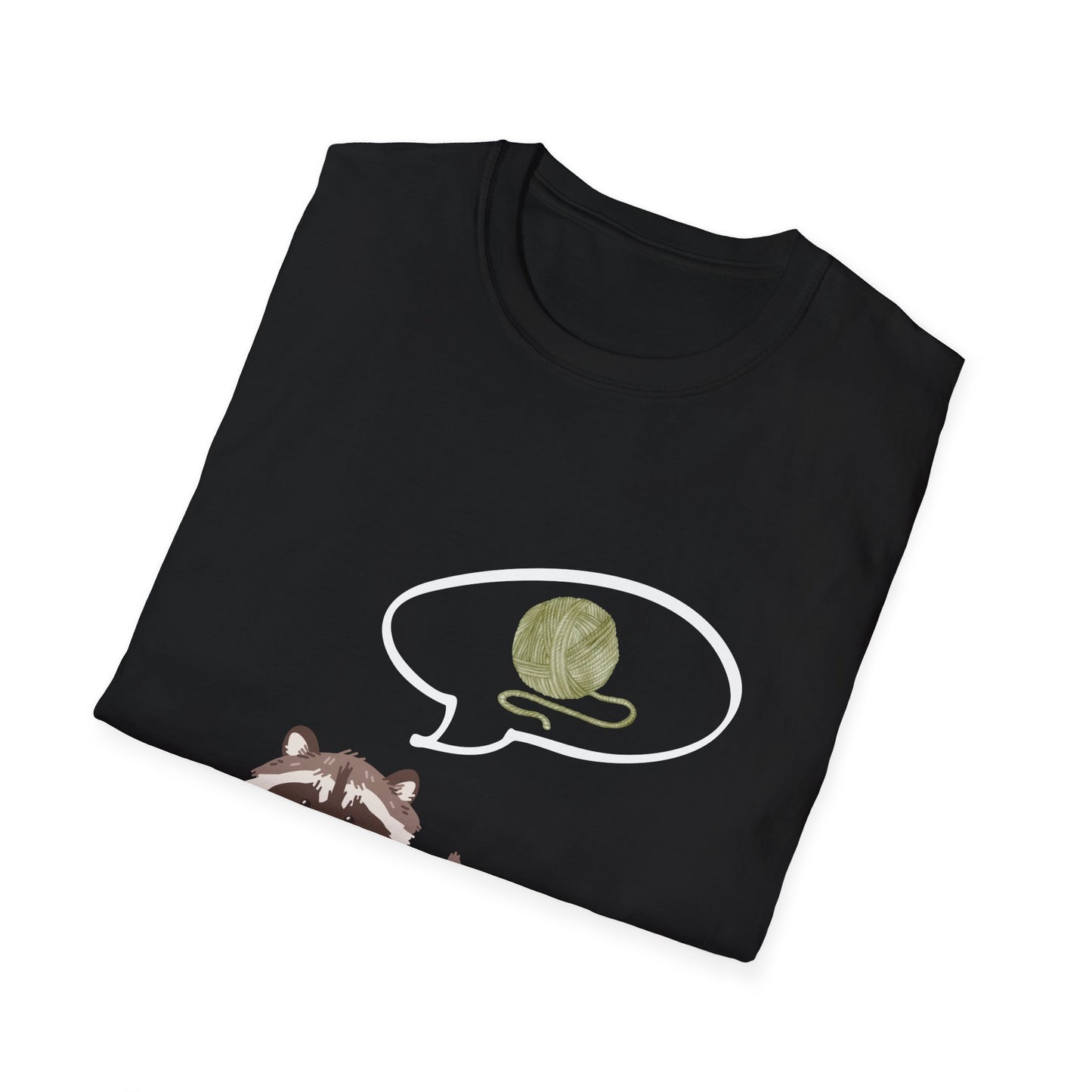Raccoon Thinking About Yarn T-Shirt
