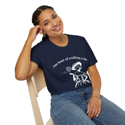 One Hour of Crafting a Day Keeps Depression Away T-Shirt