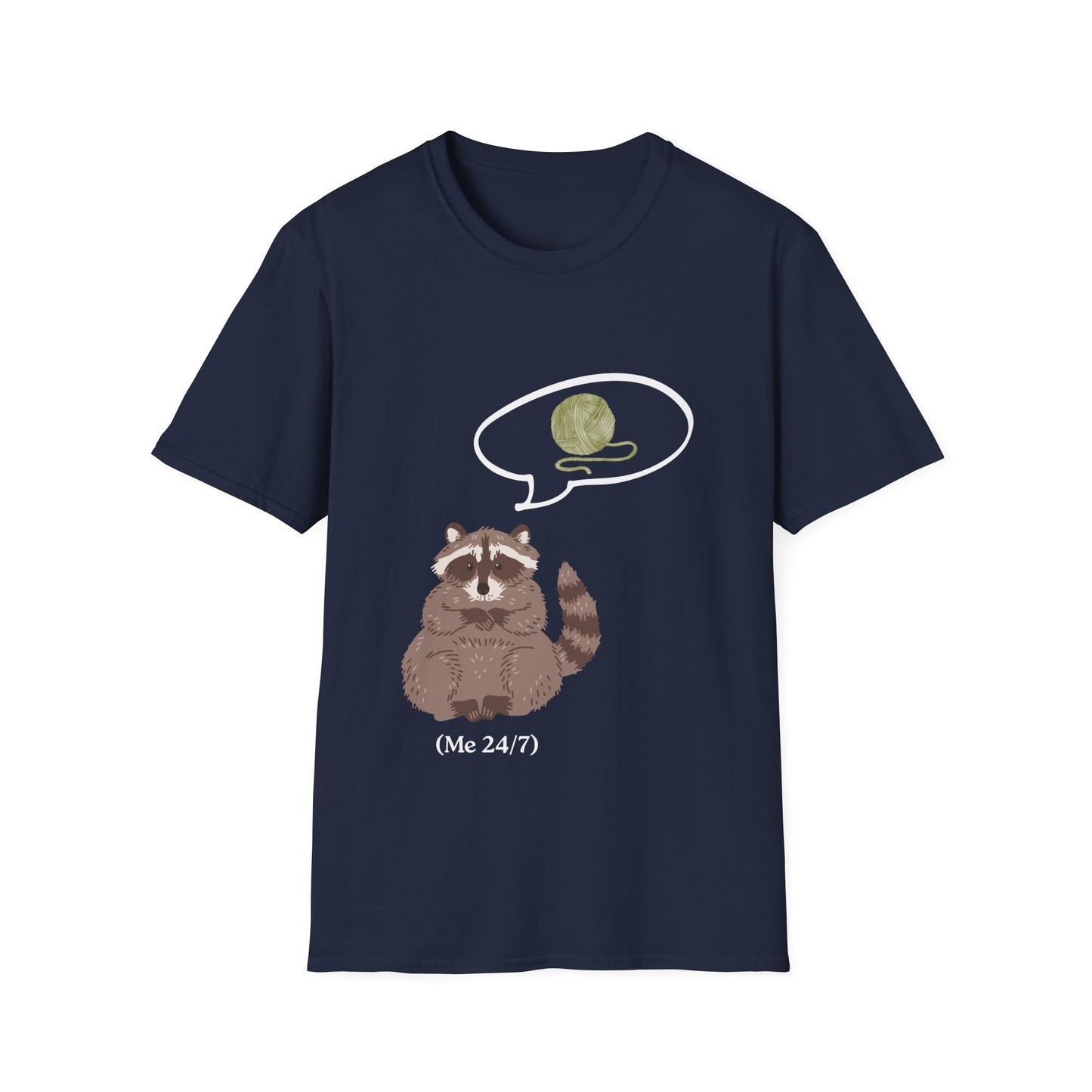 Raccoon Thinking About Yarn T-Shirt