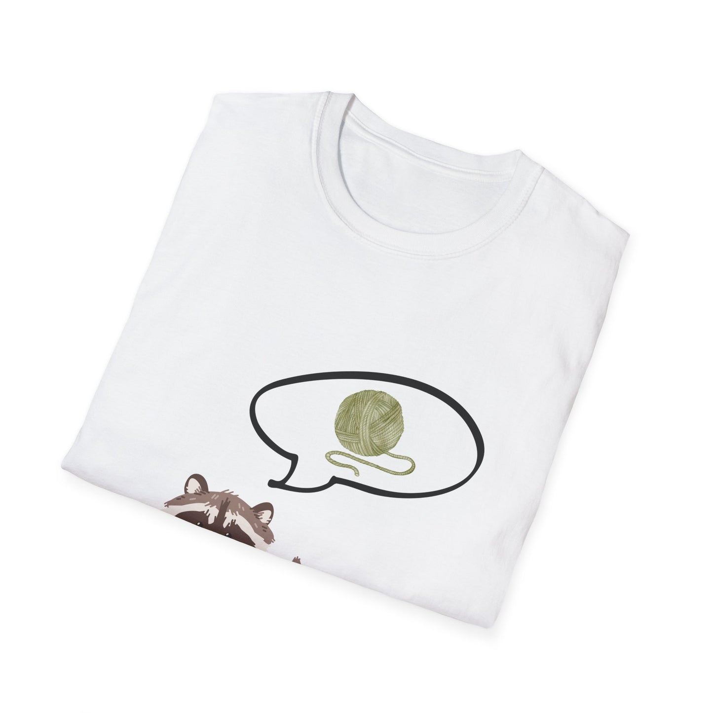 Raccoon Thinking About Yarn T-Shirt