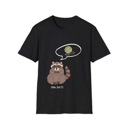 Raccoon Thinking About Yarn T-Shirt