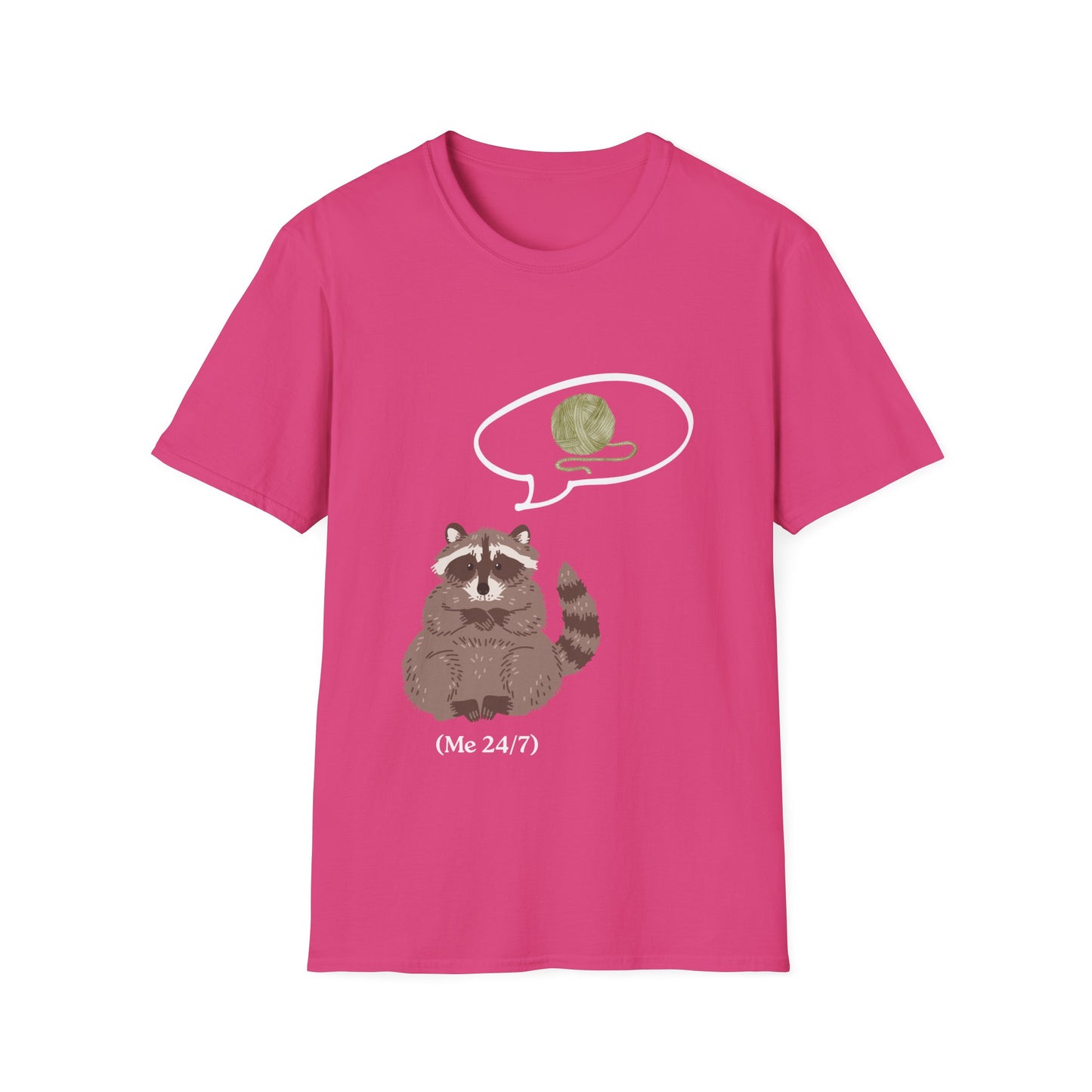 Raccoon Thinking About Yarn T-Shirt