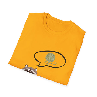 Raccoon Thinking About Yarn T-Shirt