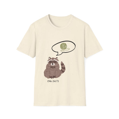 Raccoon Thinking About Yarn T-Shirt