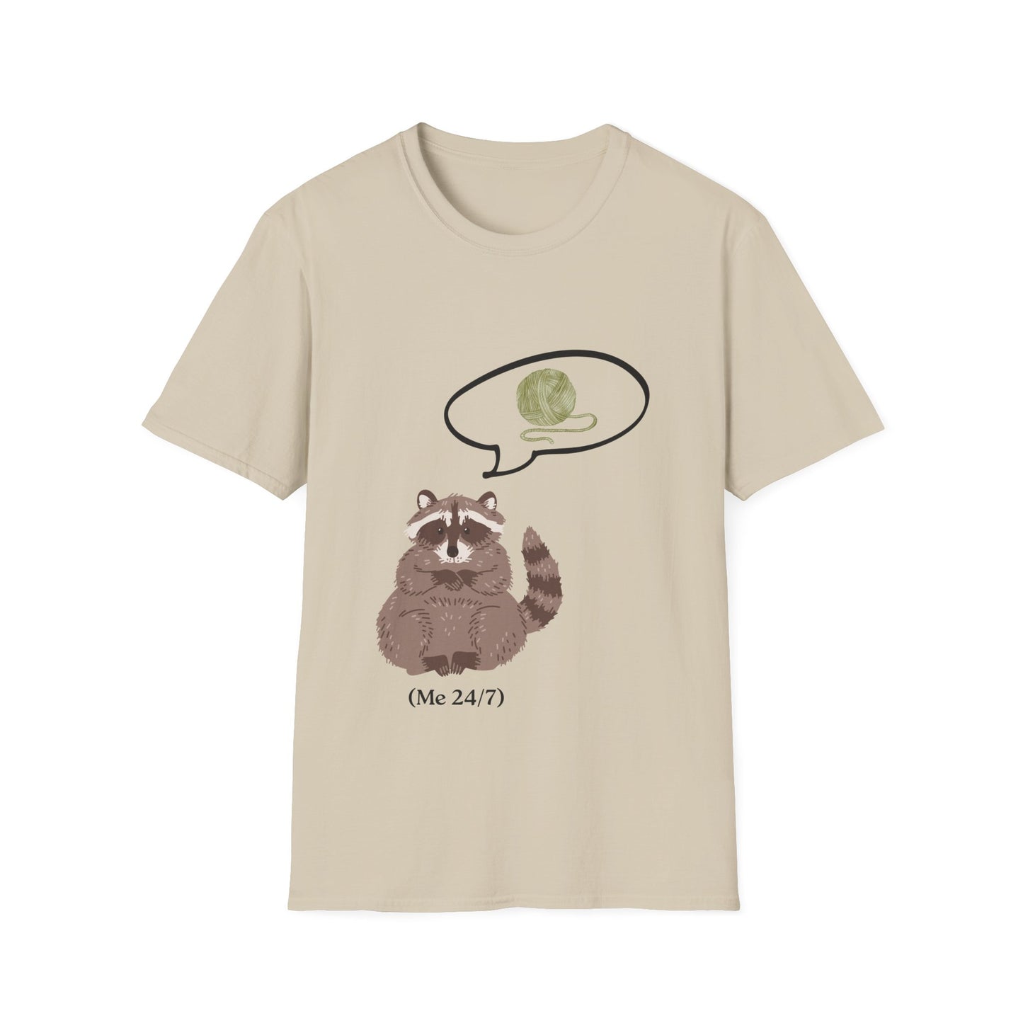 Raccoon Thinking About Yarn T-Shirt