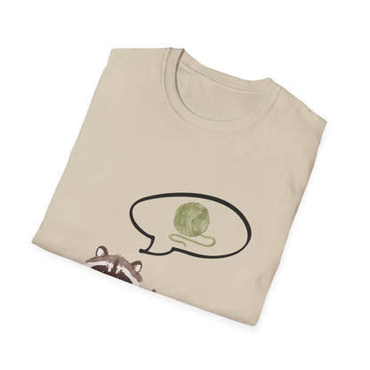 Raccoon Thinking About Yarn T-Shirt