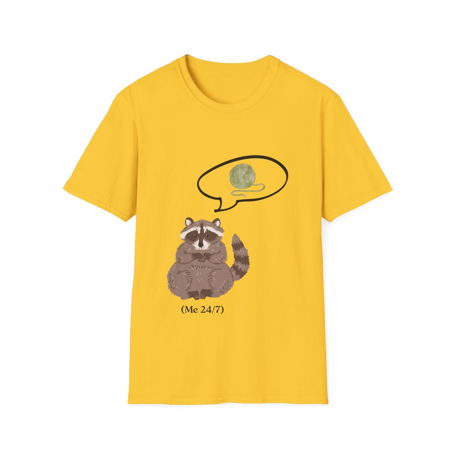 Raccoon Thinking About Yarn T-Shirt