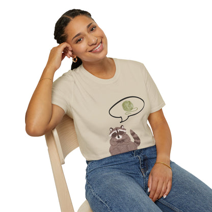 Raccoon Thinking About Yarn T-Shirt