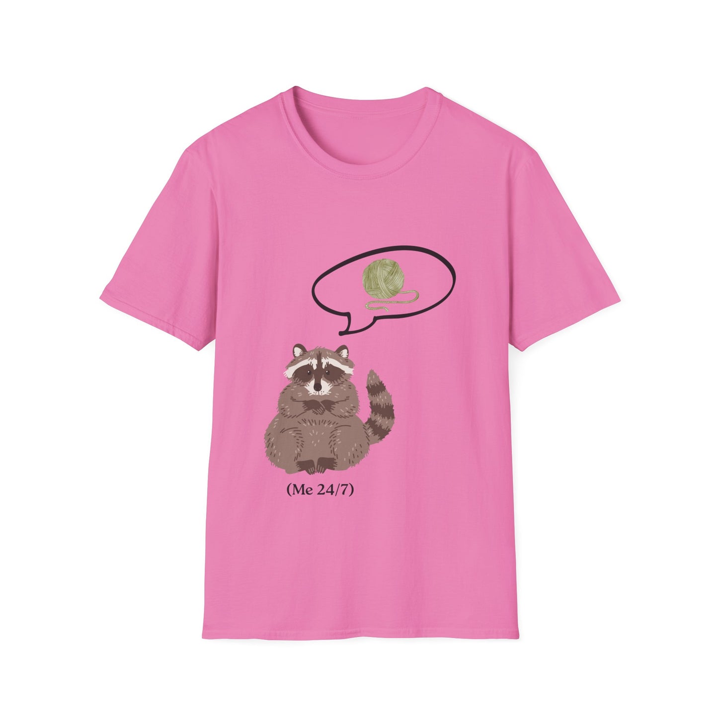 Raccoon Thinking About Yarn T-Shirt