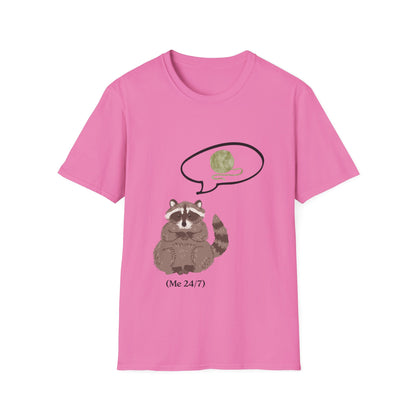 Raccoon Thinking About Yarn T-Shirt