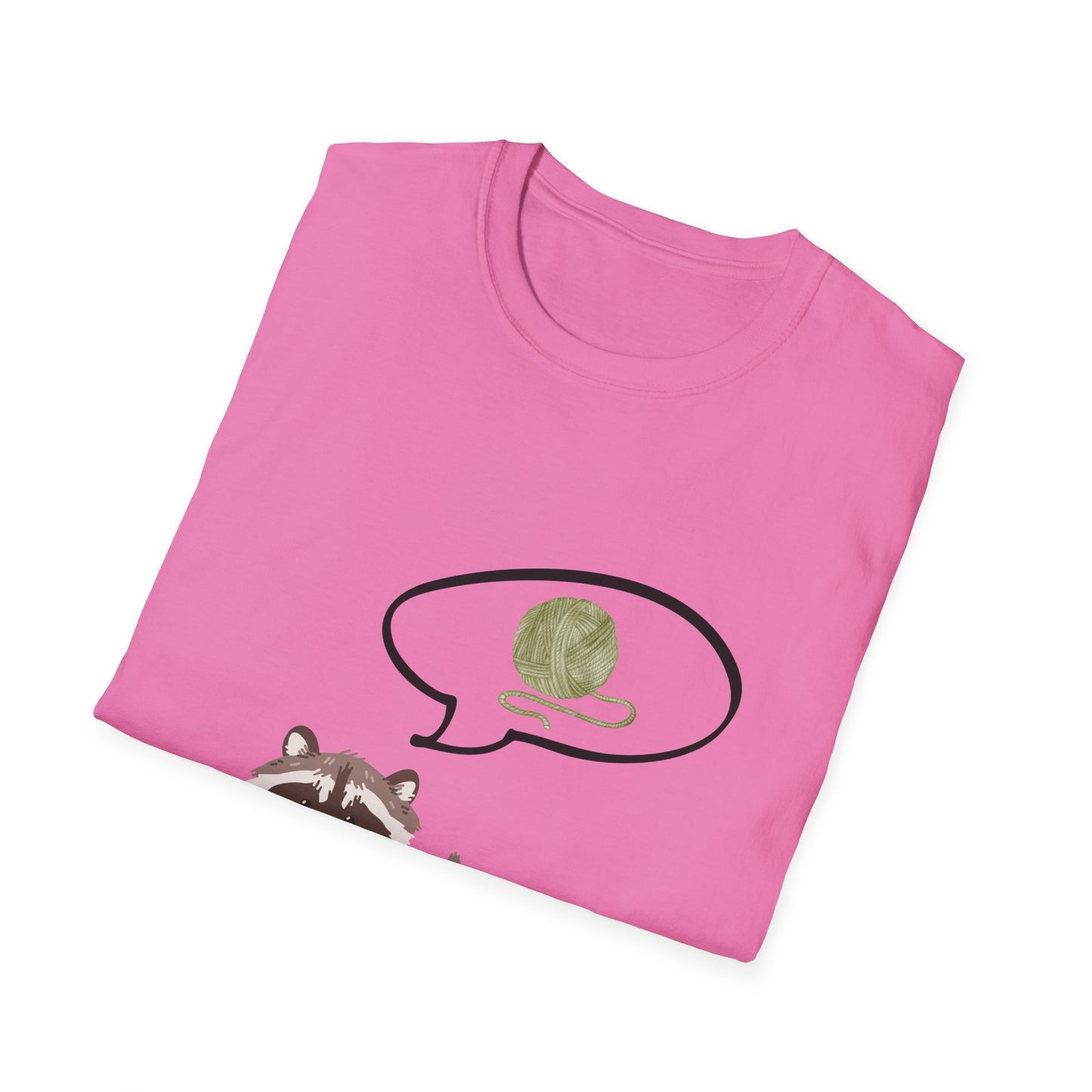 Raccoon Thinking About Yarn T-Shirt