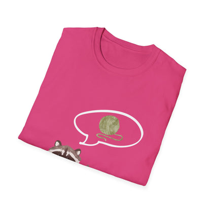 Raccoon Thinking About Yarn T-Shirt