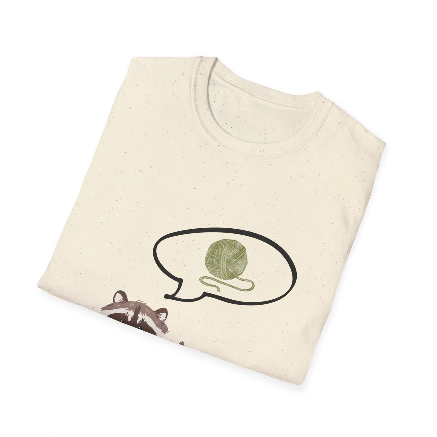 Raccoon Thinking About Yarn T-Shirt