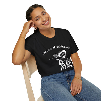 One Hour of Crafting a Day Keeps Depression Away T-Shirt