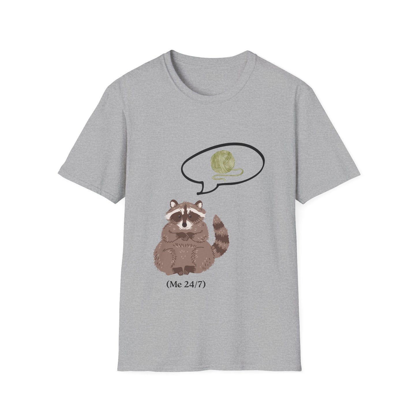 Raccoon Thinking About Yarn T-Shirt