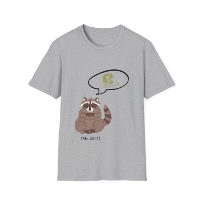 Raccoon Thinking About Yarn T-Shirt