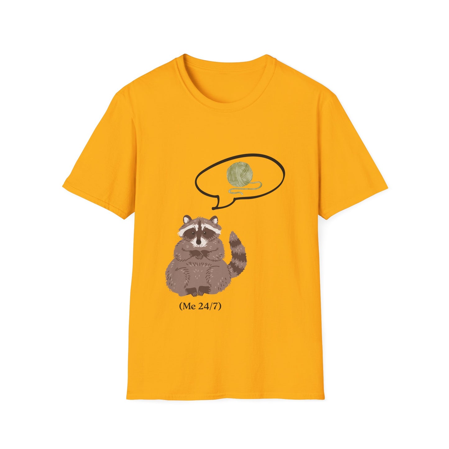 Raccoon Thinking About Yarn T-Shirt