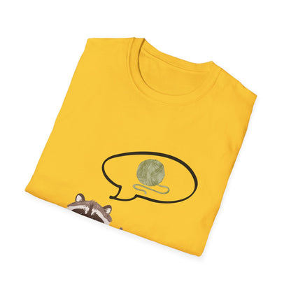 Raccoon Thinking About Yarn T-Shirt