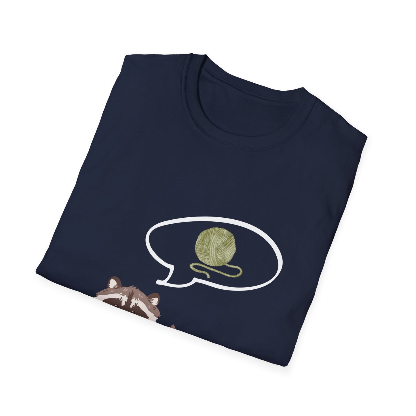 Raccoon Thinking About Yarn T-Shirt