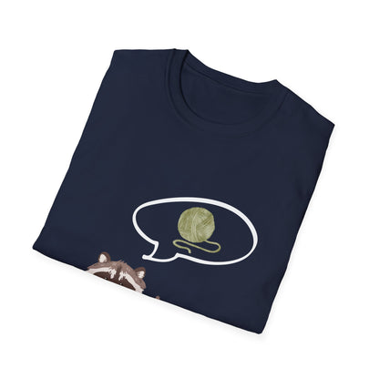 Raccoon Thinking About Yarn T-Shirt